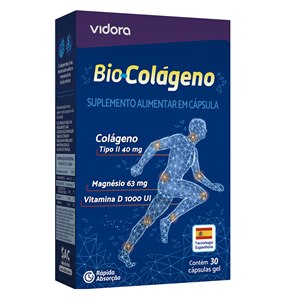Colágeno Tipo Il + Magnésio + Vitamina D - Bio Colágeno Vidora 30 Caps