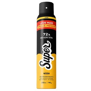 Desodorante Antitranspirante Super Wood Men 250Ml Leve Mais Pague Menos