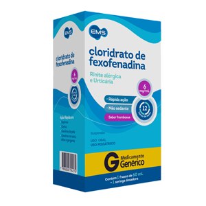 Fexofenadina 6Mg/Ml Suspensão Oral 60Ml - Ems - Genérico (Allegra)