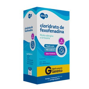 Fexofenadina 6Mg/Ml Suspensão Oral 150Ml - Ems - Genérico (Allegra)