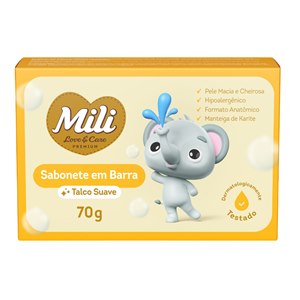 Sabonete Em Barra Mili Love&Care Premium Talco Suave 70G