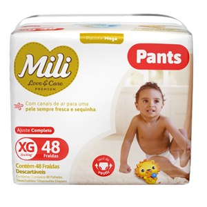 Fralda Mili Love&Care Premium Pants Mega Xg 48 Unidades