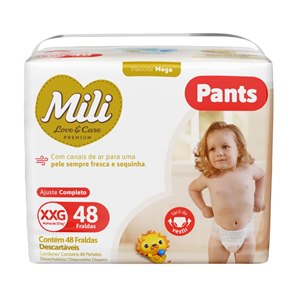 Fralda Mili Love&Care Premium Pants Mega Xxg 48 Unidades