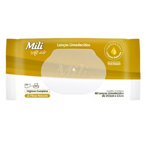 Lenços Umedecidos Mili Soft Air 48 Unidades