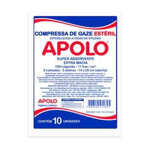 Compressa De Gaze Apolo Estéril 10 Unidades