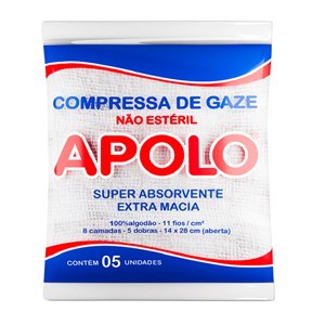 Compressa Gaze Apolo Não Estéril 5 Unidades