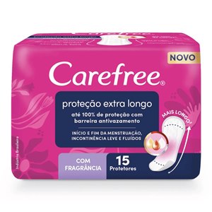 Protetor Diário Carefree Proteção Extra Longo Com Perfume 15 Unidades