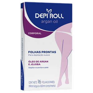 Folhas Prontas Depilação Depiroll Corporal Argan Oil 8 Pares