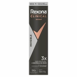 Desodorante Antitranspirante Aerosol Rexona Clinical Masculino Invisible 150Ml