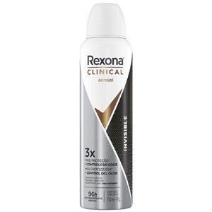 Desodorante Antitranspirante Aerosol Rexona Clinical Feminino Invisible 150ml