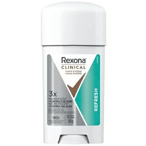Desodorante Antitranspirante Creme Invisível Rexona Clinical Feminino Refresh 58g