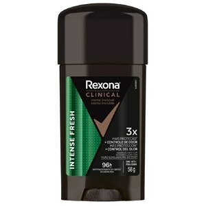 Desodorante Antitranspirante Creme Invisível Rexona Clinical Masculino Intense Fresh 58g