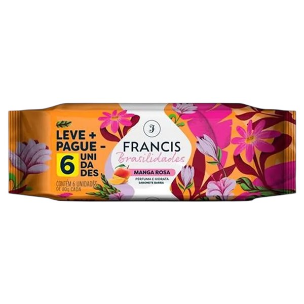 Francis Rosa SABONETE FRANCIS BRASILIDADES MANGA ROSA 80G 6 UNIDADES - Ultrafarma