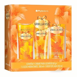 Kit Phytoderm Vanilla Kiss Deo Colônia Body Splash 200Ml + Loção Hidratante 200Ml + Creme Para Mãos 60G