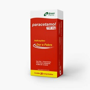 Paracetamol 750Mg 20 Comprimidos - Greenpharma - Genérico (Tylenol)