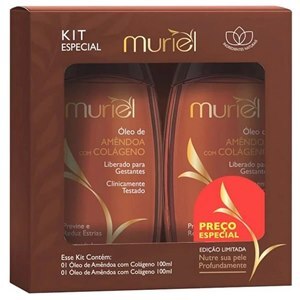 Kit Óleo Corporal Muriel Amêndoas Com Colágeno Muriel 2 Unidades 100Ml Cada