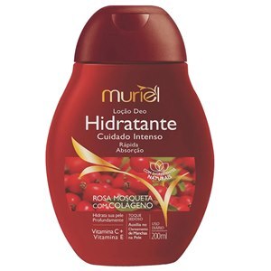Loção Hidratante Corporal Rosa Mosqueta Com Colágeno Muriel 200Ml