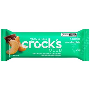 Barra De Cereal Crock's Club Castanha Com Chocolate 20G