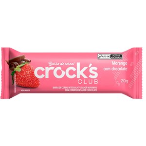 Barra De Cereal Crock's Club Morango Com Chocolate 20G