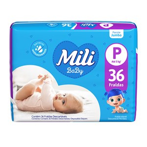 Fralda Mili Baby Jumbo P - 36 Unidades