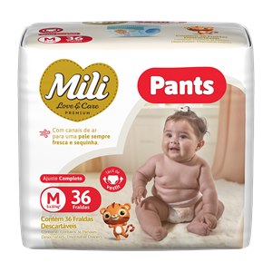 Fralda Mili Love&Care Premium Pants Jumbo M - 36 Unidades
