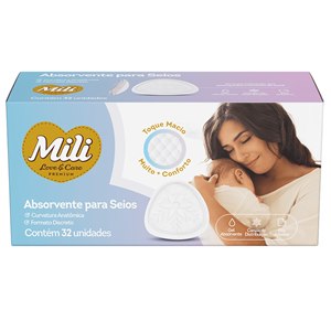 Absorvente Para Seios Mili Love&Care - 32 Unidades