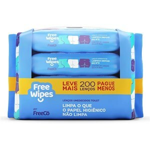 Lenço Umedecido Toilet Limpeza Depois Do Nº2 Free Wipes Kit 4 Pacotes - 50 Unidades Cada