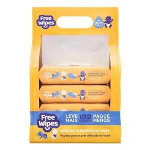 Lenço Umedecido Freewipes Baby Kit 4 Pacote Com 48 Unidades Cada