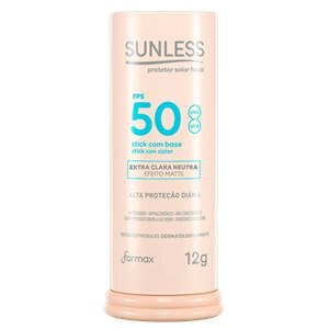 Protetor Solar Facial Sunless Stick Fps50 Com Base Extra Clara Neutra 12G