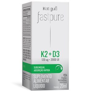 Vitamina K2 120Mcg + D3 2000Ui Fast Pure Sabor Frutas Vermelhas Katiguá 20Ml