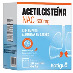 Acetilcisteína Nac 600Mg Katiguá 16 Sachês 