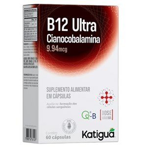 Vitamina B12 Cianocobalamina Ultra 9,94Mcg Katiguá 60 Cápsulas