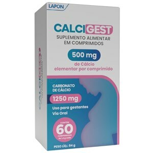 Cálcio 500Mg - Calcigest 60 Comprimidos