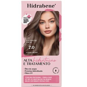 Tinta De Cabelo Hidrabene Louro Médio 7.0