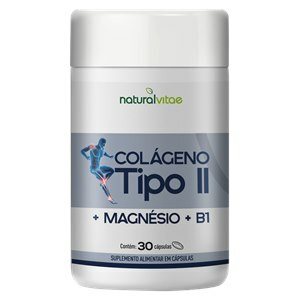 Colágeno Tipo Ii + Magnésio + Vitamina B1 Naturalvitae 30 Cápsulas