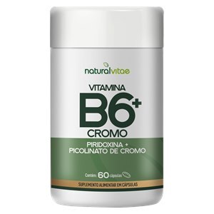 Vitamina B6 + Cromo Naturalvitae 60 Cápsulas