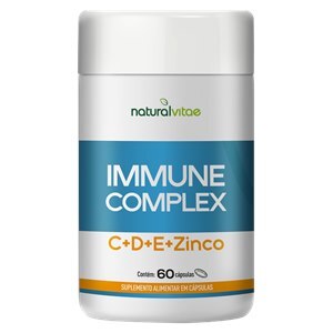 Immune Complex Vitamina C + D + E + Zinco Naturalvitae 60 Cápsulas