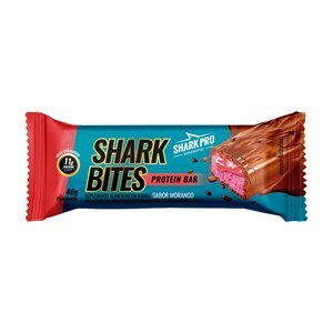 Barra De Proteína Shark Bites Shark Pro Sabor Morango 40G
