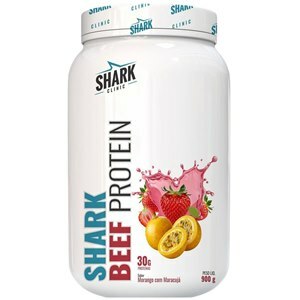 Whey Beff Protein Shark Pro Sabor Morango Com Maracujá 900G 