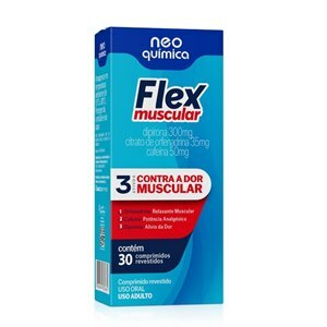 Flexmuscular - Dipirona + Orfenadrina + Cafeína 30 Comprimidos