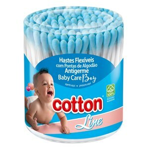 Hastes Flexíveis Cotton Line Baby Boy Pote 150 Unidades