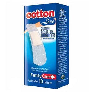 Curativo Antisséptico Cotton Line Transparente 10 Unidades