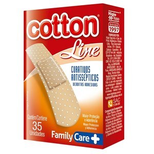 Curativo Antisséptico Cotton Line Bege 35 Unidades