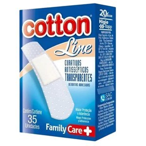 Curativo Antisséptico Cotton Line Transparente 35 Unidades