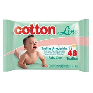 Toalhas Umedecidas Cotton Line Bichos 48 Unidades