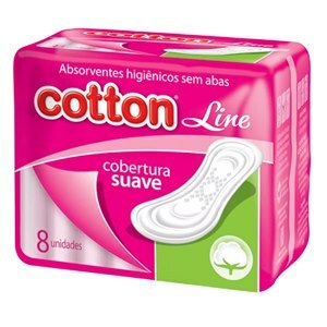 Absorvente Cotton Line Suave Sem Abas 8 Unidades