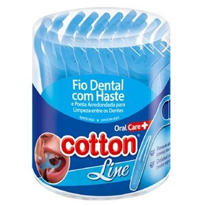 Fio Dental Com Hastes Cotton Line Pote 32 Unidades