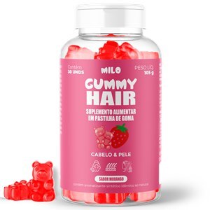 Milo Gummy Hair Sabor Morango 30 Unidades