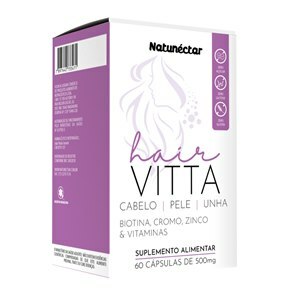 Hair Vitta Biotina + Cromo + Zinco + Vitaminas Natunéctar 60 Cápsulas
