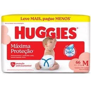 Fralda Huggies Máxima Proteção M - 66 Unidades
